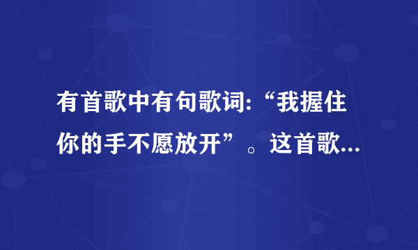 有首歌中有句歌词:“我握住你的手不愿放开”。这首歌歌名是什么？