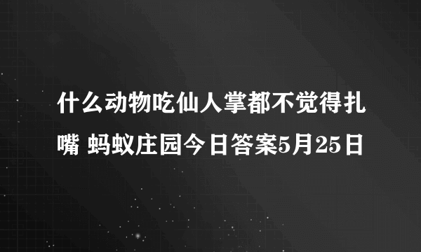 什么动物吃仙人掌都不觉得扎嘴 蚂蚁庄园今日答案5月25日