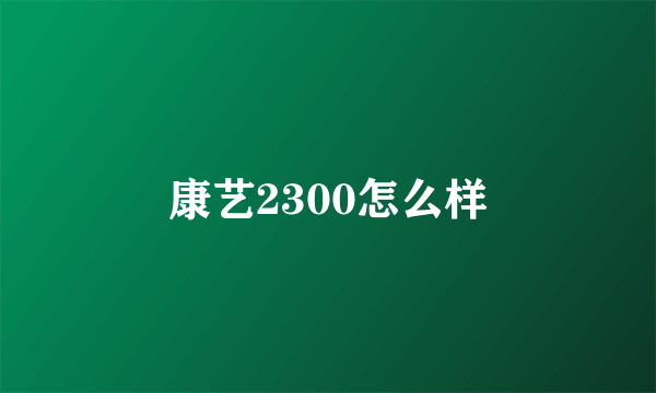 康艺2300怎么样