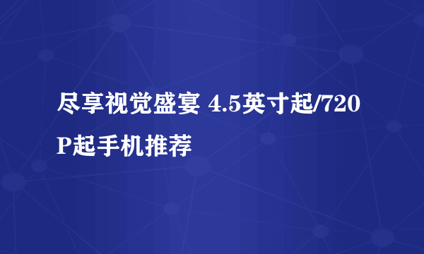 尽享视觉盛宴 4.5英寸起/720P起手机推荐