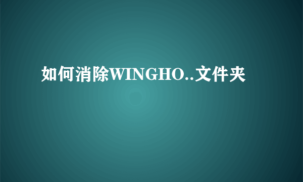 如何消除WINGHO..文件夹