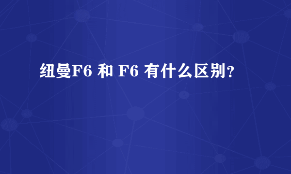 纽曼F6 和 F6 有什么区别？