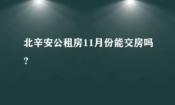 北辛安公租房11月份能交房吗？