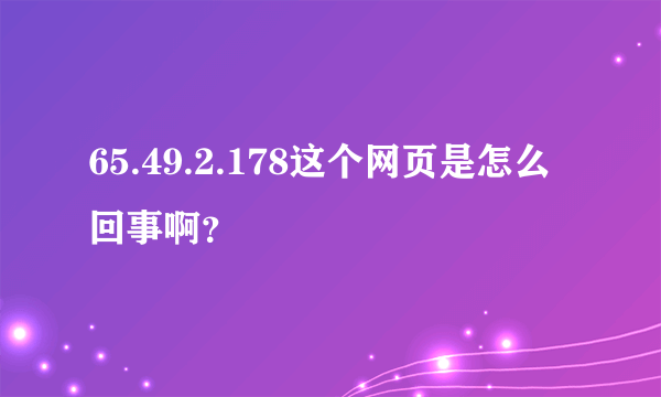 65.49.2.178这个网页是怎么回事啊？