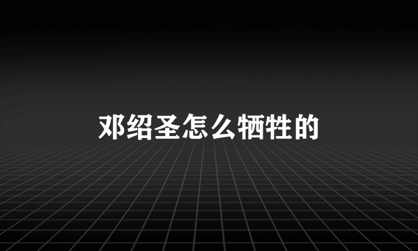 邓绍圣怎么牺牲的