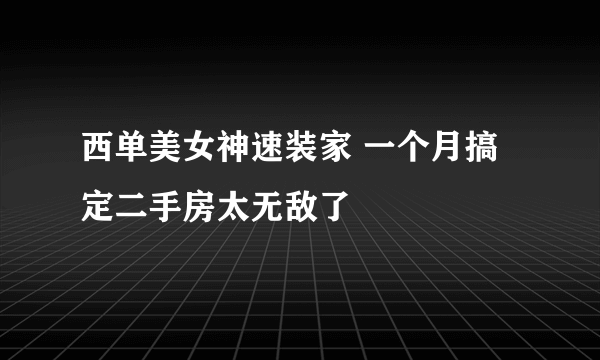 西单美女神速装家 一个月搞定二手房太无敌了