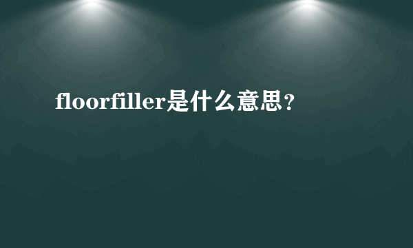 floorfiller是什么意思？