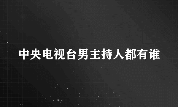 中央电视台男主持人都有谁