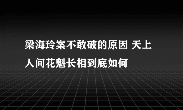 梁海玲案不敢破的原因 天上人间花魁长相到底如何