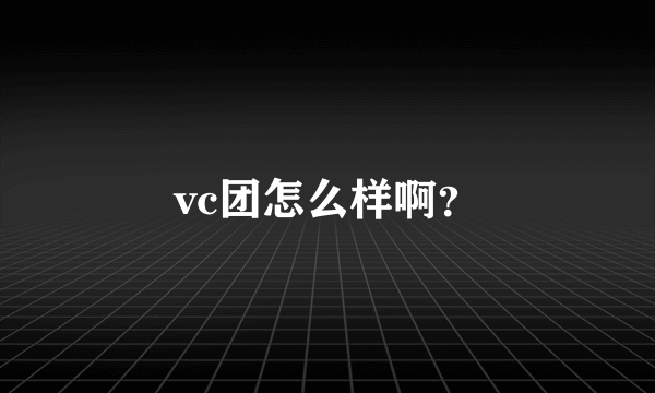 vc团怎么样啊？