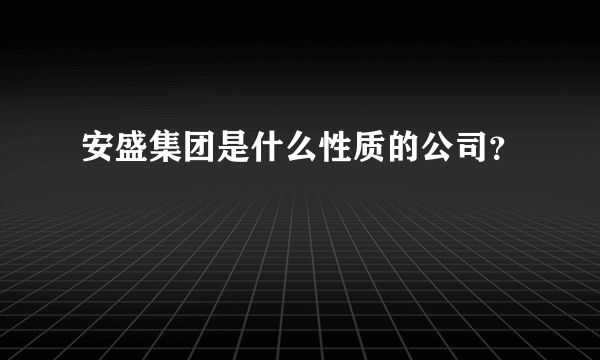 安盛集团是什么性质的公司？