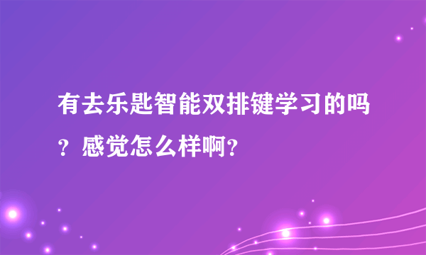 有去乐匙智能双排键学习的吗？感觉怎么样啊？