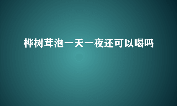 桦树茸泡一天一夜还可以喝吗