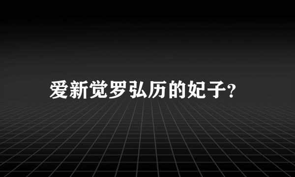 爱新觉罗弘历的妃子？