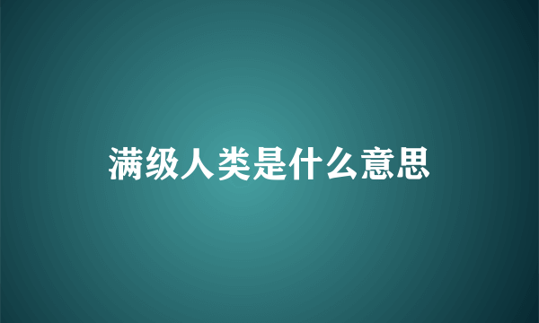 满级人类是什么意思