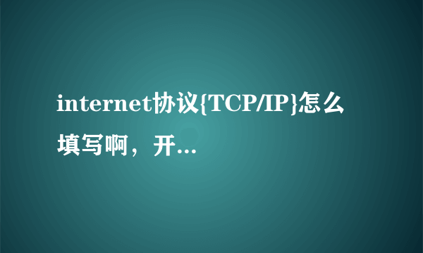 internet协议{TCP/IP}怎么填写啊，开机需要找IP启动太慢了