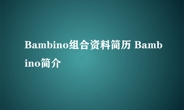 Bambino组合资料简历 Bambino简介