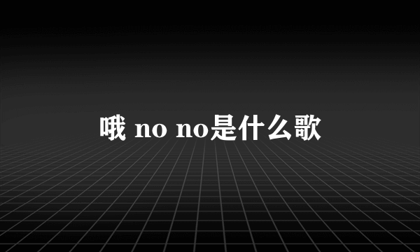 哦 no no是什么歌