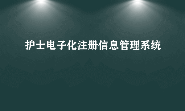 护士电子化注册信息管理系统