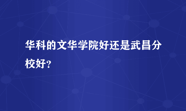 华科的文华学院好还是武昌分校好？