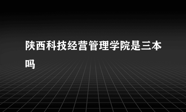 陕西科技经营管理学院是三本吗