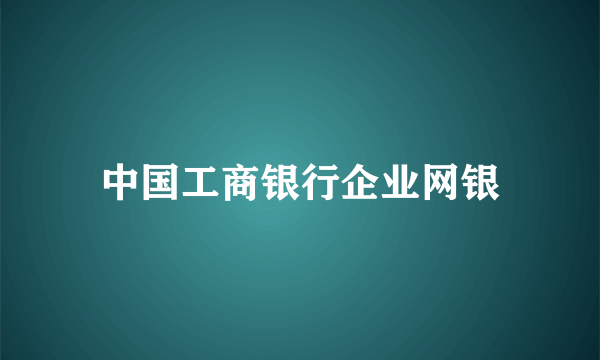 中国工商银行企业网银