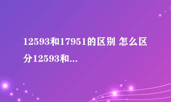 12593和17951的区别 怎么区分12593和17951