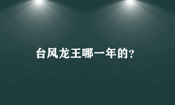 台风龙王哪一年的？