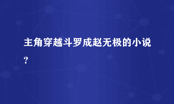 主角穿越斗罗成赵无极的小说？