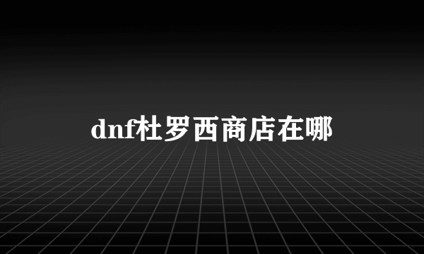 dnf杜罗西商店在哪