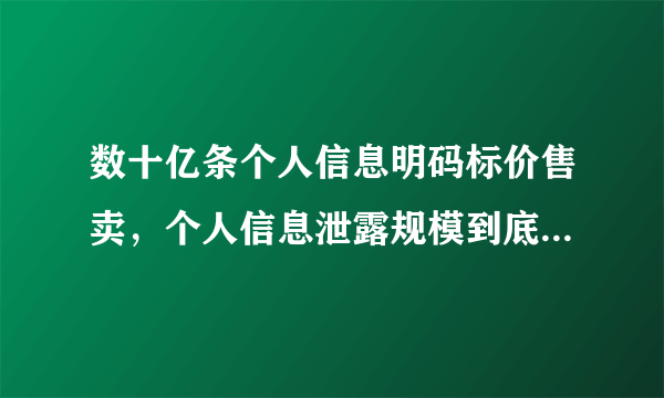 数十亿条个人信息明码标价售卖，个人信息泄露规模到底有多大？