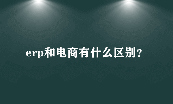 erp和电商有什么区别？