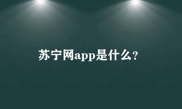 苏宁网app是什么？