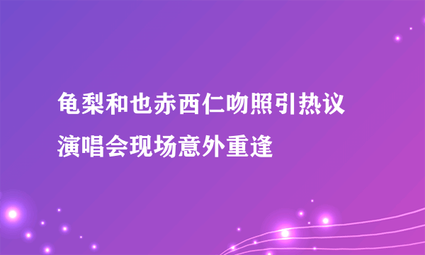 龟梨和也赤西仁吻照引热议 演唱会现场意外重逢