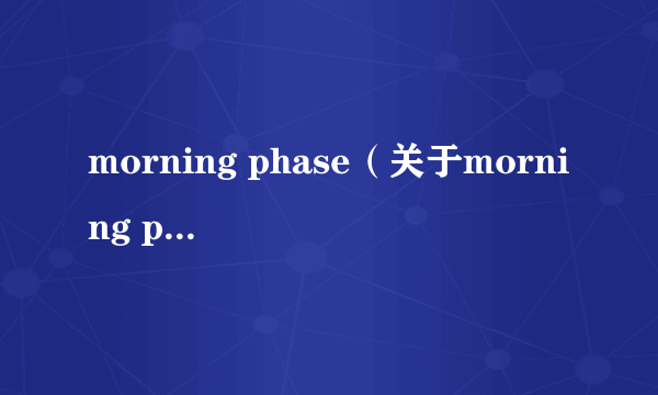 morning phase（关于morning phase的简介）