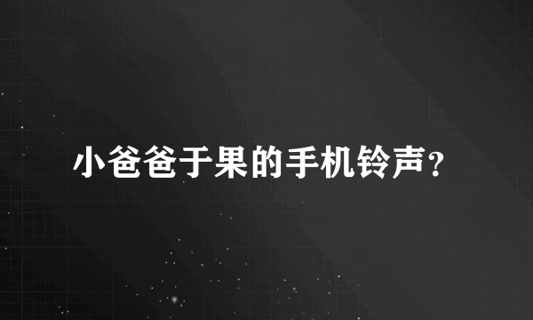 小爸爸于果的手机铃声？