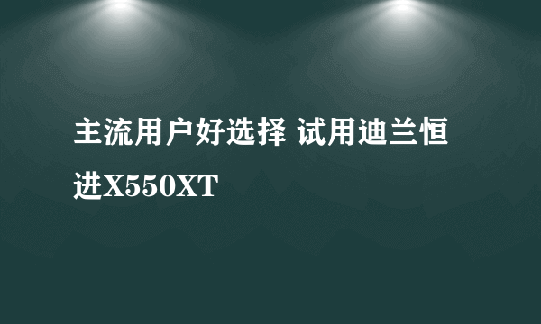 主流用户好选择 试用迪兰恒进X550XT