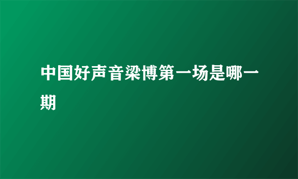 中国好声音梁博第一场是哪一期