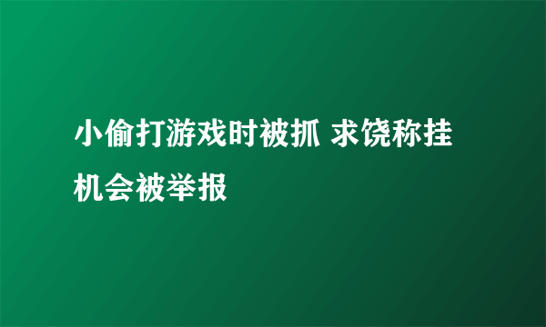 小偷打游戏时被抓 求饶称挂机会被举报