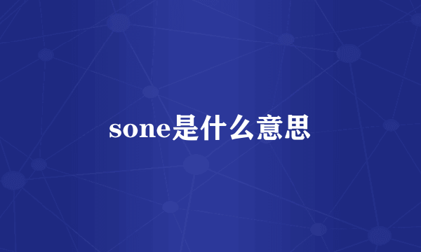 sone是什么意思