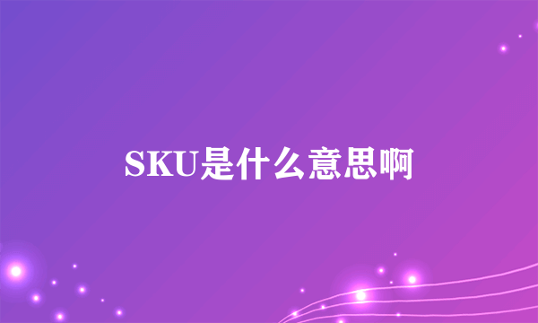 SKU是什么意思啊