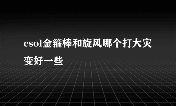 csol金箍棒和旋风哪个打大灾变好一些