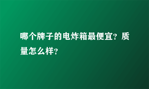 哪个牌子的电炸箱最便宜？质量怎么样？