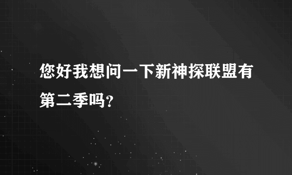 您好我想问一下新神探联盟有第二季吗？