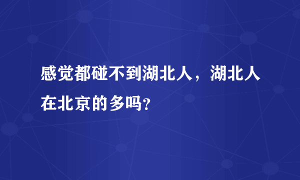 感觉都碰不到湖北人，湖北人在北京的多吗？