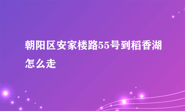 朝阳区安家楼路55号到稻香湖怎么走