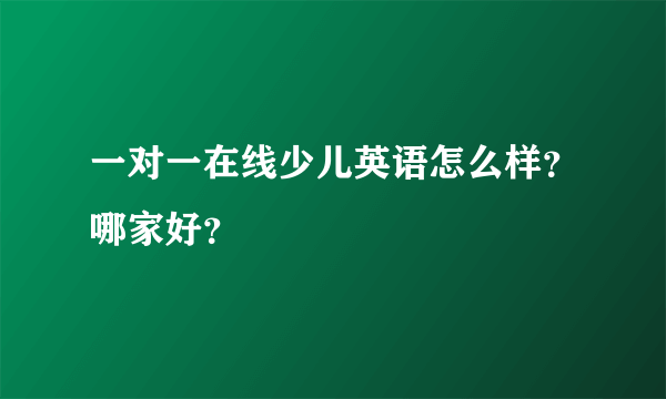 一对一在线少儿英语怎么样？哪家好？