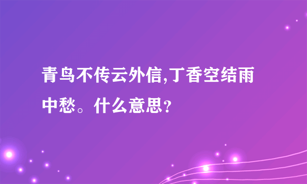 青鸟不传云外信,丁香空结雨中愁。什么意思？