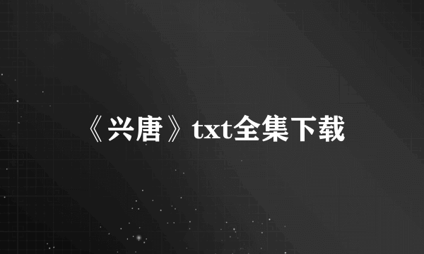 《兴唐》txt全集下载