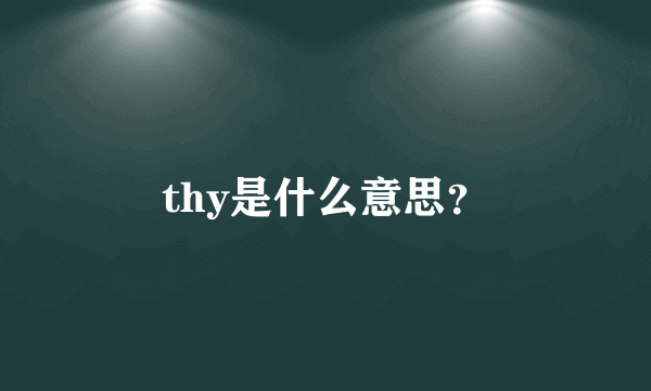 thy是什么意思？